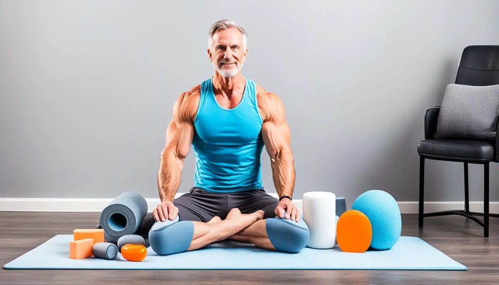 man sitting on a yoga mat with legs crossed