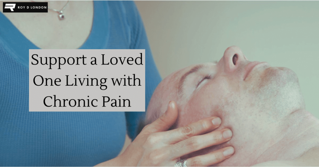 woman massaging a man's neck to help relieve pain. 