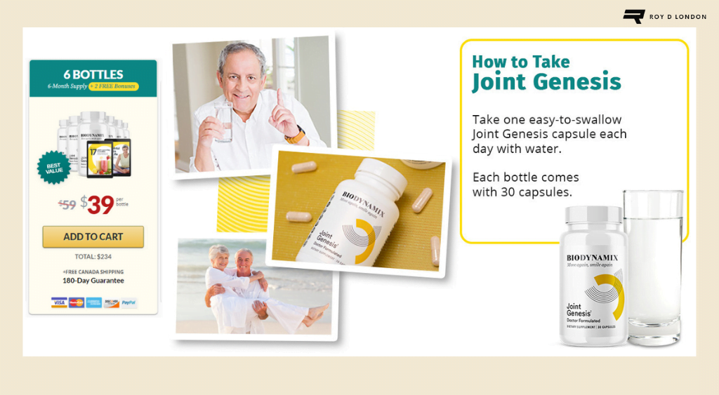 Joint Genesis A balanced diet rich in joint-friendly nutrients.