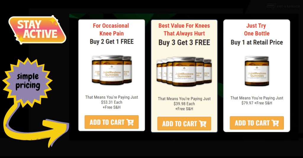 Joint Restore Gummies Pricing.